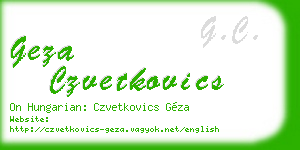 geza czvetkovics business card